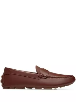 Bally лоферы с логотипом, коричневый