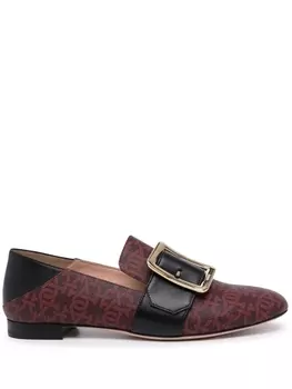 Bally лоферы с пряжками, красный