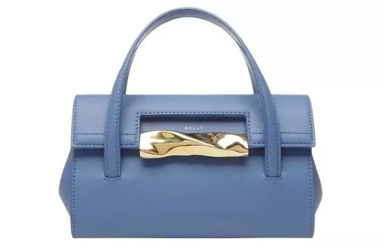 BALLY Мини-сумка из коровьей кожи на одно плечо, женская, синего цвета