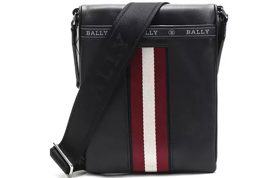 BALLY Мужская кожаная сумка через плечо, черная