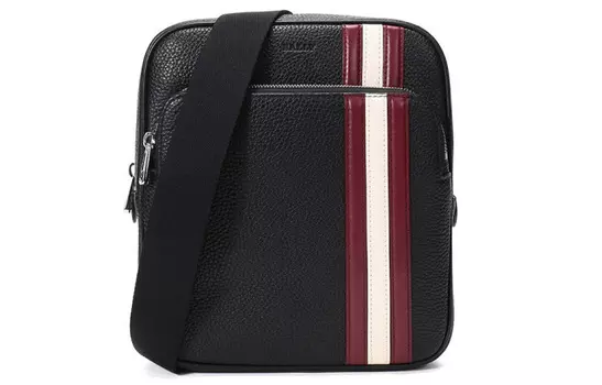 BALLY Мужская кожаная сумка через плечо, черная