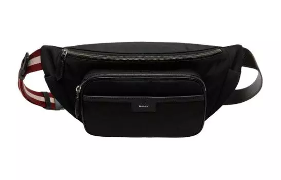 BALLY Мужская поясная сумка из нейлоновой ткани, черная