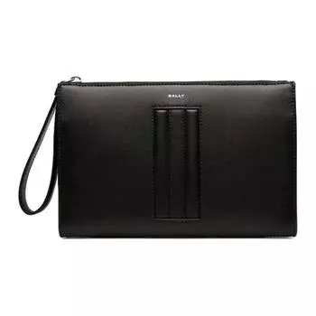 BALLY Мужской клатч из переработанной коровьей кожи, черный