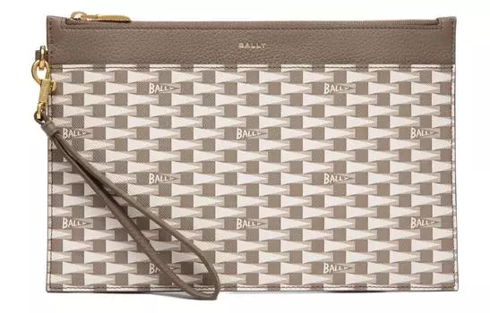 BALLY Мужской кожаный клатч коричневого цвета