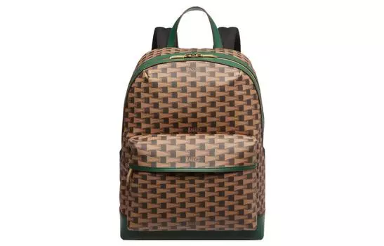 BALLY Мужской рюкзак из телячьей кожи, зеленый и коричневый