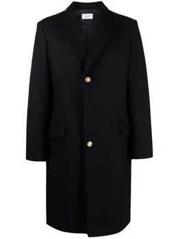Bally однобортное пальто из смесовой шерсти, синий