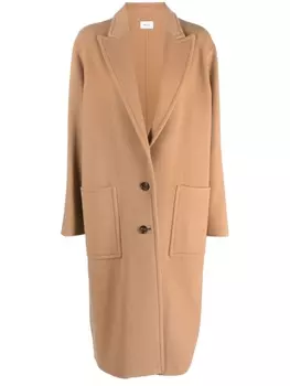 Bally однобортное пальто с заостренными лацканами, коричневый