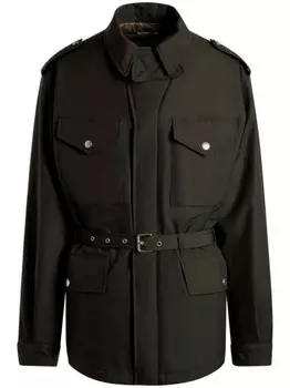 Bally пальто с поясом, зеленый