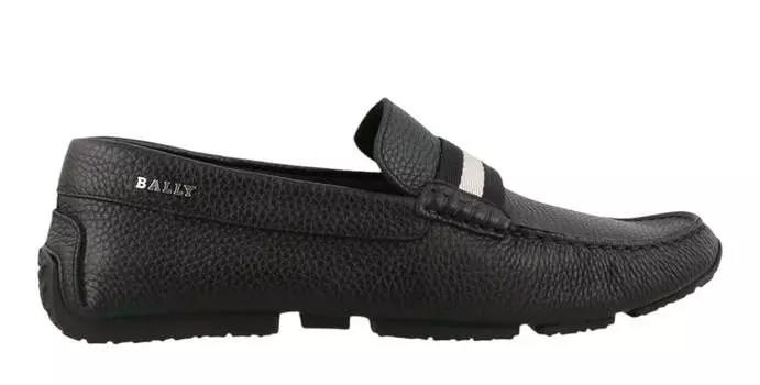 Bally Pearce 6234463 Мужские черные туфли для вождения из бычьей зернистой кожи