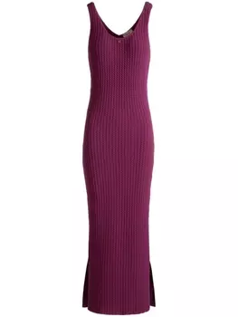 Bally платье миди с логотипом, фиолетовый