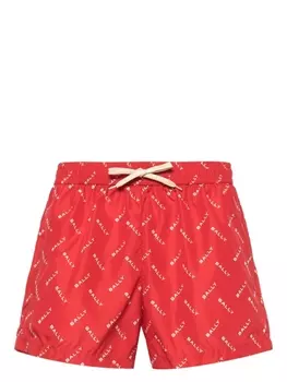 Bally плавки-шорты с логотипом, красный