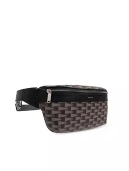 Bally поясная сумка с геометрическим узором, коричневый