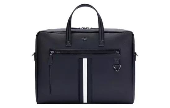 BALLY Портфель из ткани с коровьей кожей, сумка через плечо, сумка через плечо, обычная мужская черная сумка