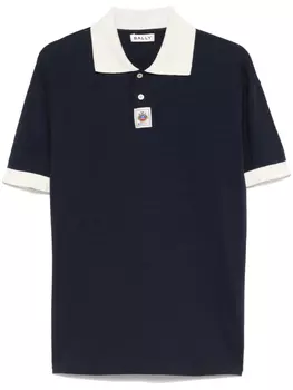 Bally рубашка поло с нашивкой-логотипом, синий