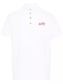 Bally рубашка поло с вышитым логотипом, белый