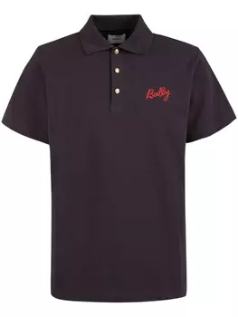 Bally рубашка поло с вышитым логотипом, черный