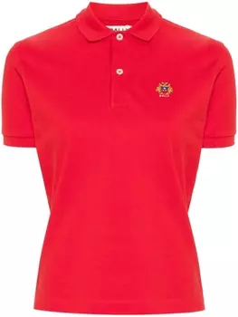 Bally рубашка поло с вышитым логотипом, красный