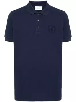 Bally рубашка поло с вышитым логотипом, синий