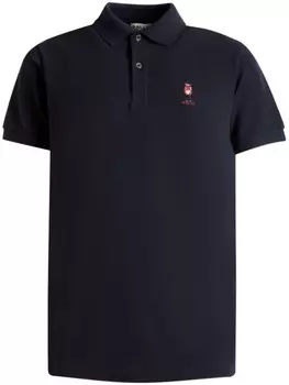 Bally рубашка поло с вышитым логотипом, синий