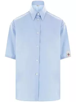 Bally рубашка с короткими рукавами и аппликацией логотипа, синий