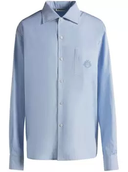 Bally рубашка с вышитым логотипом, синий
