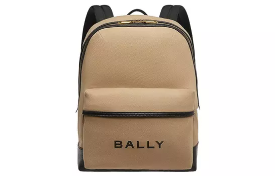 BALLY Рюкзак мужской из ткани с коровьей кожей, бежевый