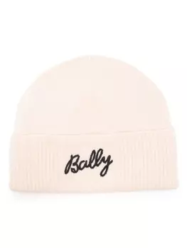Bally шапка-бини с вышитым логотипом, нейтральный цвет