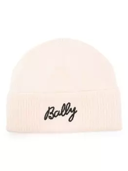 Bally шапка-бини с вышитым логотипом, нейтральный цвет