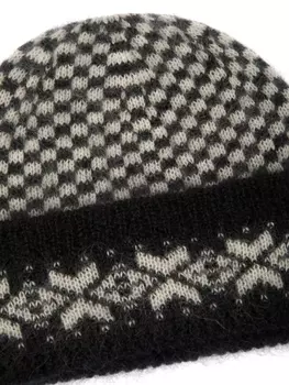 Bally шапочка из мохера в клетку, черный