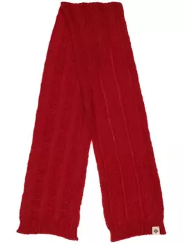 Bally шарф с логотипом и косой вязкой, красный