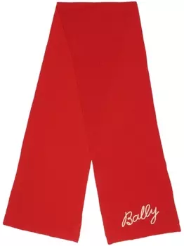 Bally шарф с логотипом-интарсией, красный