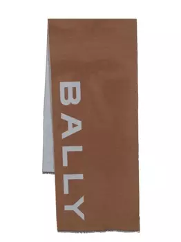 Bally шарф с логотипом, коричневый