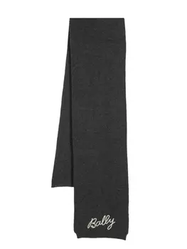 Bally шарф с вышитым логотипом, серый