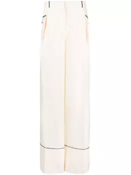 Bally шелковые пижамные брюки с контрастным кантом, белый