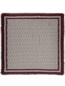 Bally шелковый платок с принтом в виде эмблемы, коричневый