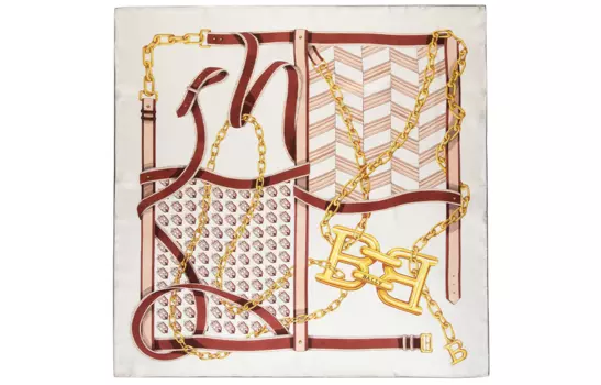 BALLY Шелковый шарф женский, цвет костяной белый