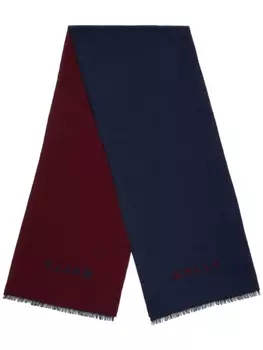 Bally шерстяной шарф с логотипом, синий