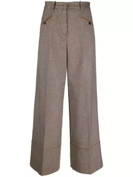 Bally широкие брюки в ломаную клетку, коричневый