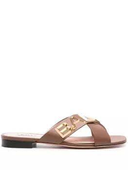 Bally шлепанцы Larise с логотипом, коричневый