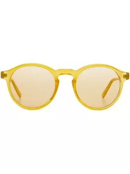 Bally солнцезащитные очки в круглой оправе, желтый
