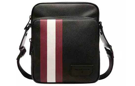 BALLY Сумка через плечо из холщовой ткани с покрытием, обычная мужская, черная