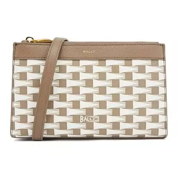 BALLY Сумка через плечо из коровьей кожи, женская, бежево-коричневая