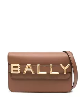 Bally сумка через плечо с логотипом, коричневый