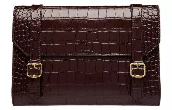 BALLY Сумка-клатч из коровьей кожи, мужская, коричневого цвета