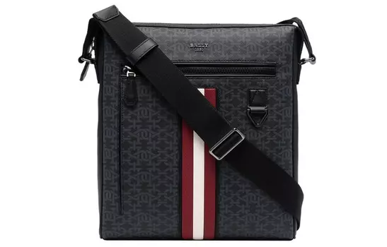 BALLY Сумка-конверт с отделкой из телячьей кожи, сумка через плечо, мужская, черная