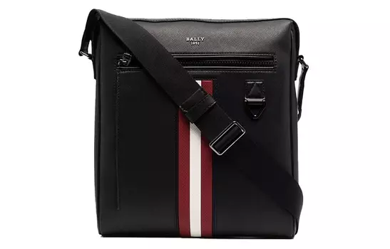 BALLY Сумка-мессенджер из натуральной кожи, сумка через плечо, обычная мужская, черная