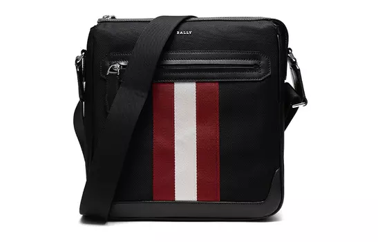 BALLY Сумка-мессенджер из ткани, мужская, через плечо, черная