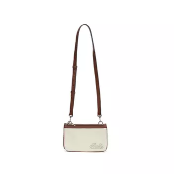 BALLY Сумка-мессенджер из ткани с коровьей кожей, сумка через плечо, сумка среднего размера, белая женская