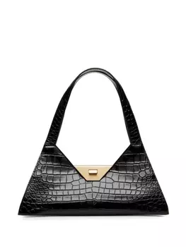 Bally сумка на плечо с тиснением под крокодила, черный