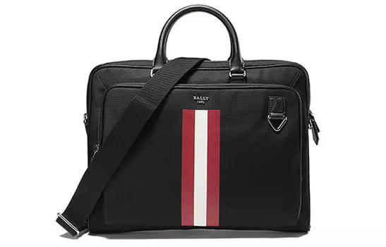 BALLY Сумка-портфель из ткани через плечо, сумка-мессенджер, обычная мужская, черная